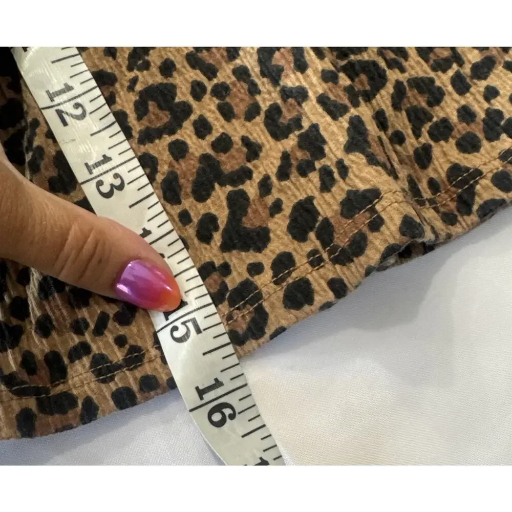 J.Crew Crewcuts Girls XL 12/14 Blouse Leopard Corduroy Skirt Set Bow Accents